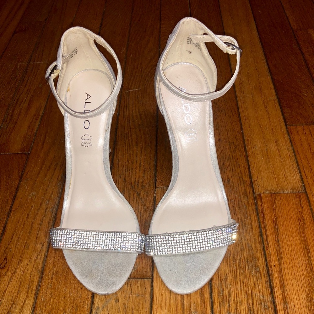Aldo Metallic Rhinestone Sandal
